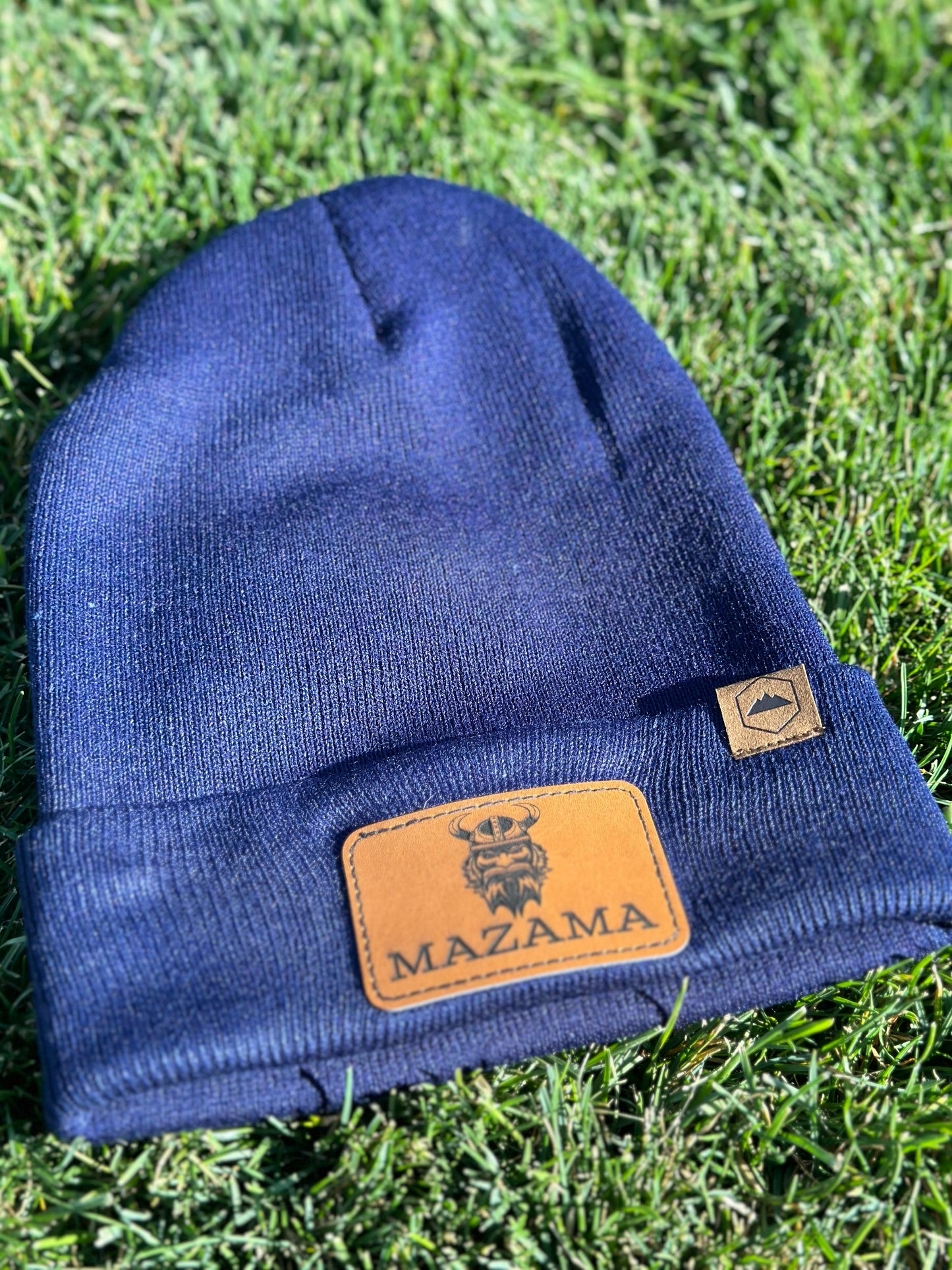 Custom Beanie with Leather Patch