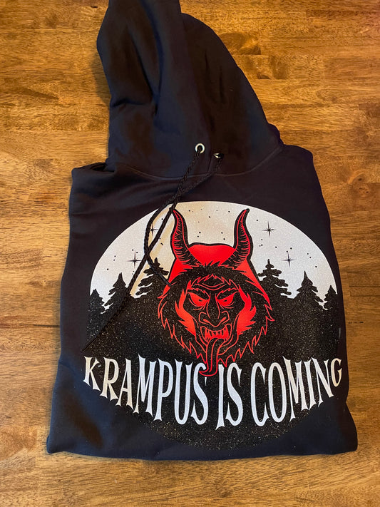 Krampus is Coming / Krampus Hoodie / Merry Krampus Hoodie (black)