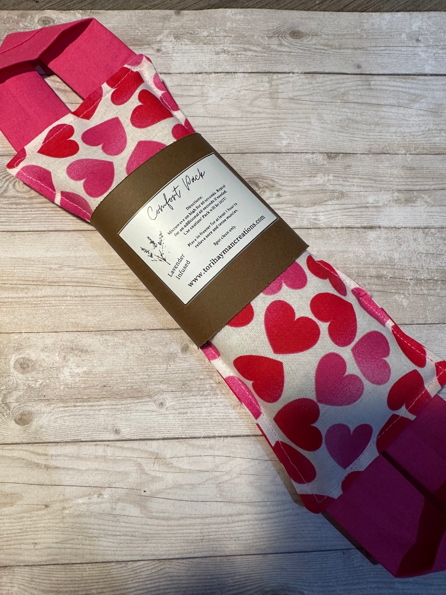 White, Pink and Red Heart Print Comfort Pack