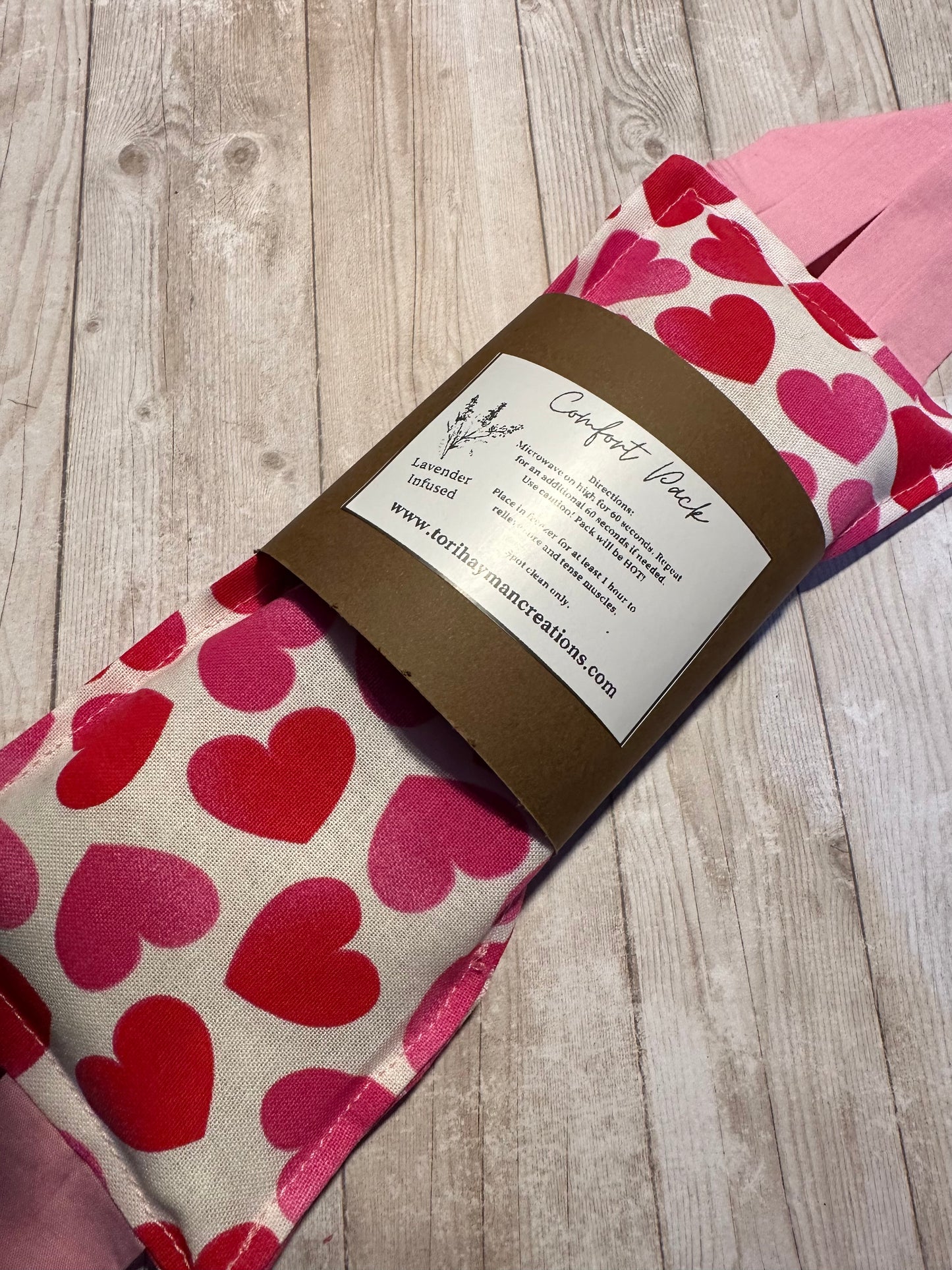 White, Pink and Red Heart Print Comfort Pack