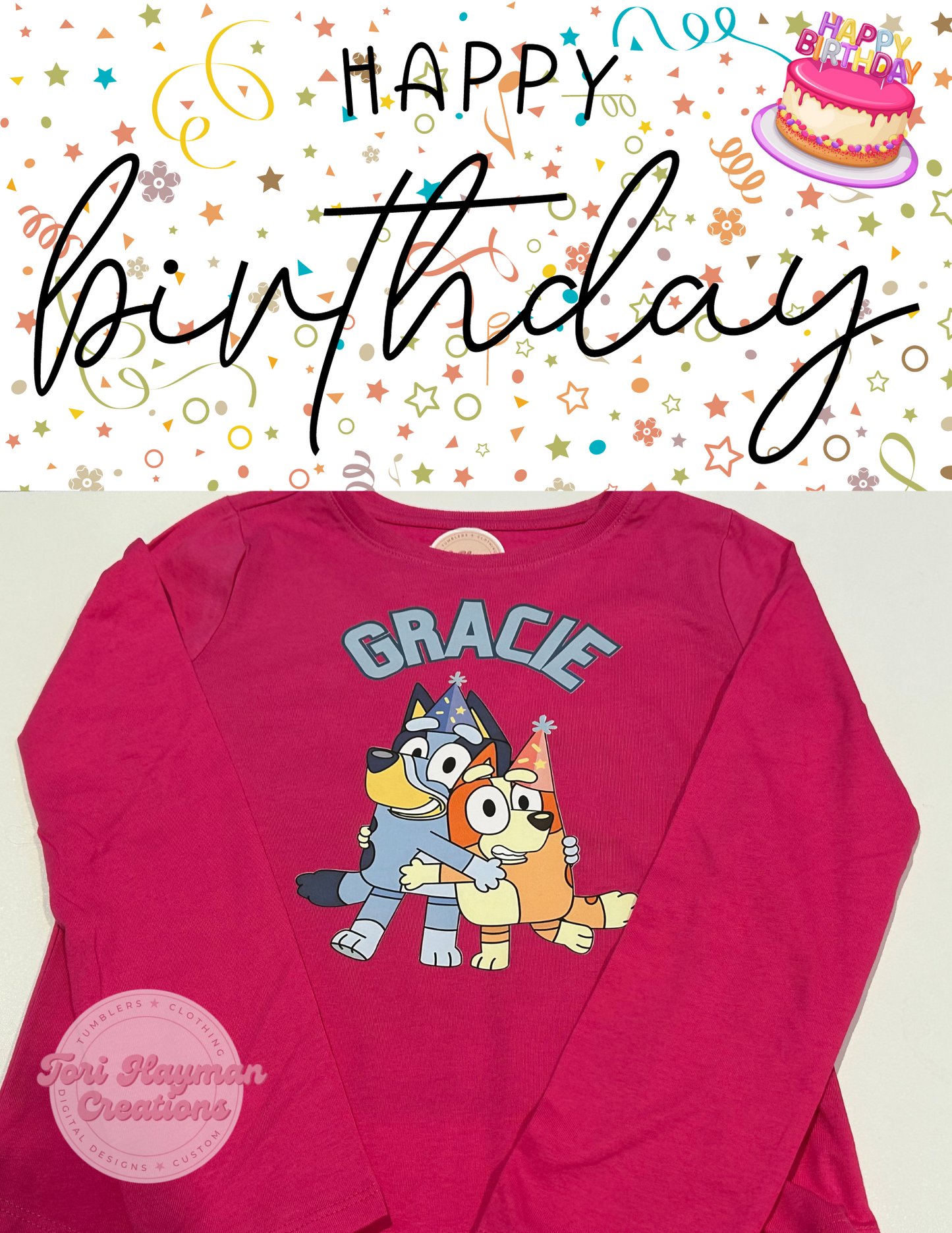 Custom Child’s Long Sleeve Pink Shirt