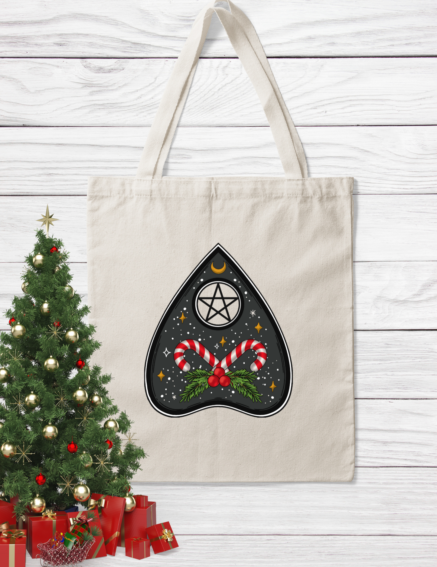 Christmas Ouija Planchette Canvas Tote Bag