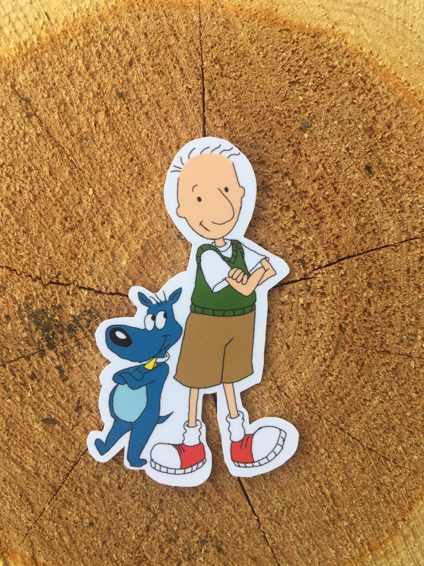 Hand drawn Doug and Pork Chop Sticker