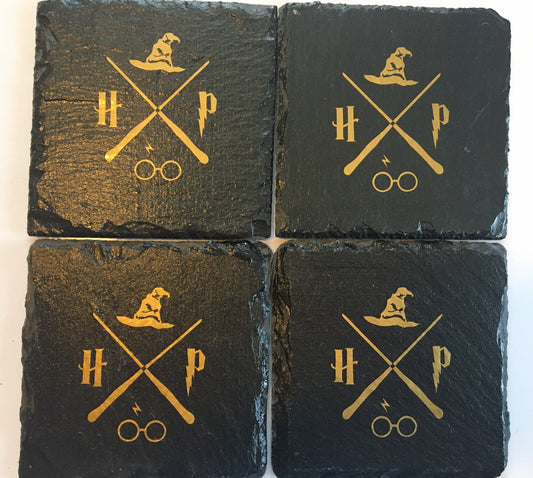 Set of 4 Wizard slate Coasters