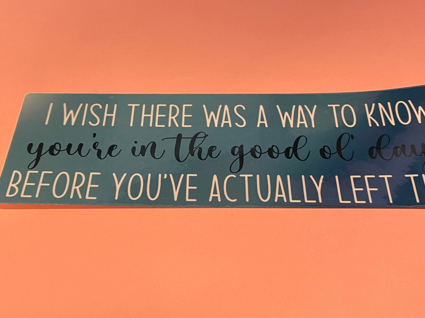 Andy Bernard Quote / Good Ol’ Days /I wish there was a way to know you’re in the good ol’ days before you actually left them sticker