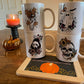 Set of Four 11oz Coffee Mugs, Ghost Coffee Mug, Witches Hand Mug, Skull Sunflower Mug, Scream / Ghost Face Mug