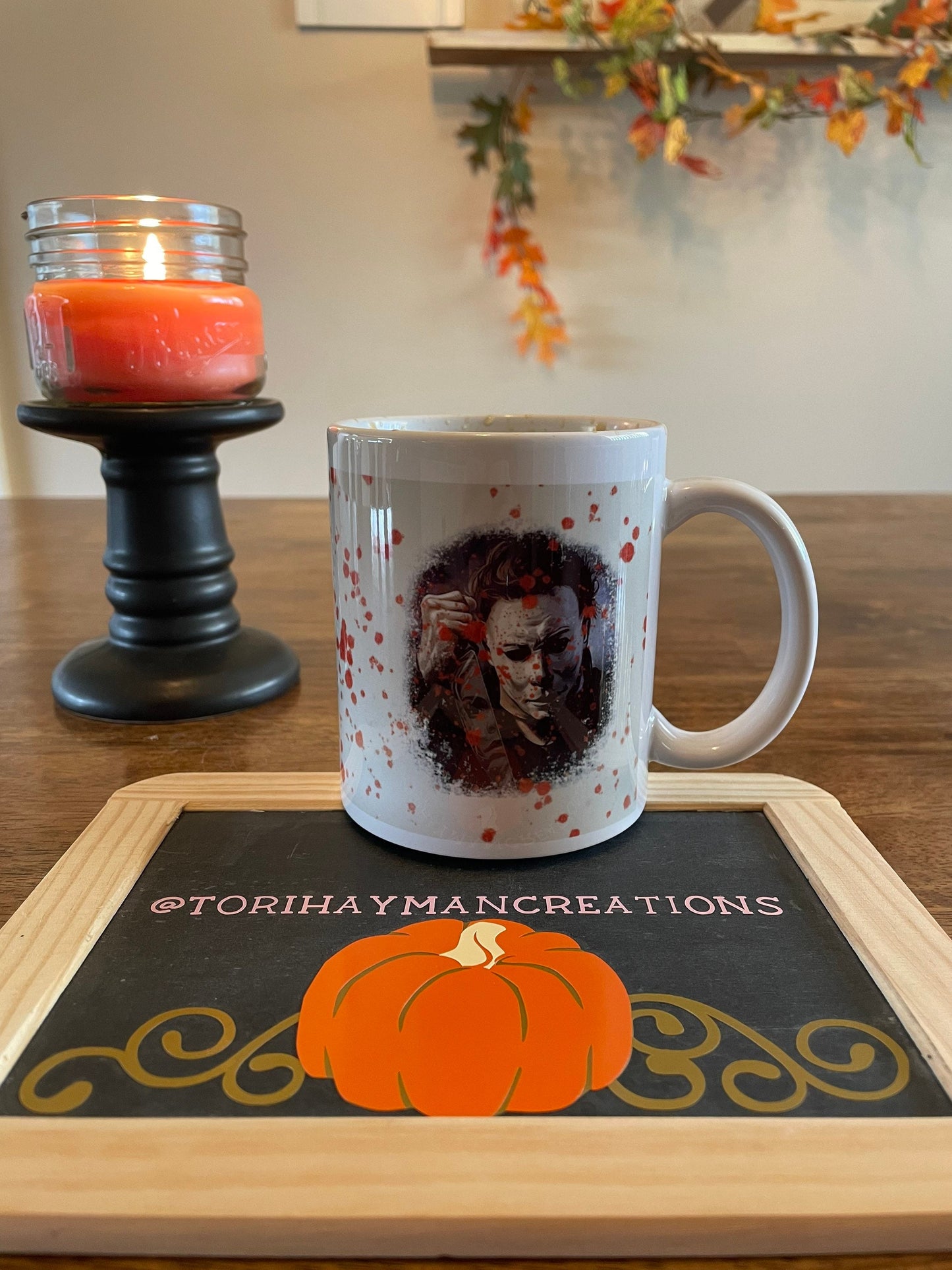 Michael Myers Blood Splatter 11 oz coffee mug/ Halloween Coffee Mug /Coffee Cup / Caffeine / Hot Coffee