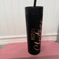 Matte Black Minimalistic 16 oz Matte Black and Rose Gold Merry Christmas Tumbler