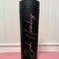 Matte Black Minimalistic 16oz Tumbler Bah Humbug Gift