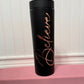 Matte Black and Rose Gold Minimalistic Believe 16 oz Tumbler Gift