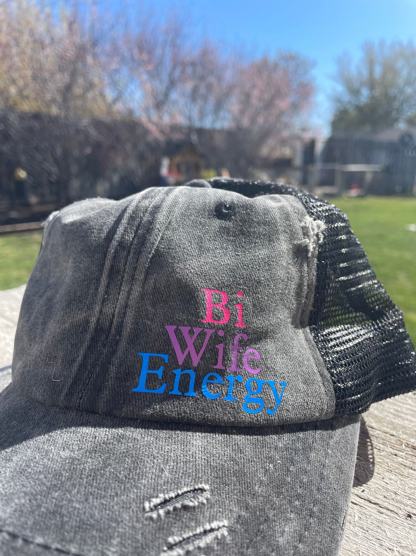 Bi Wife Energy Hat / Married to a Guy Still Bi / Bi Pride / Bisexual Pride