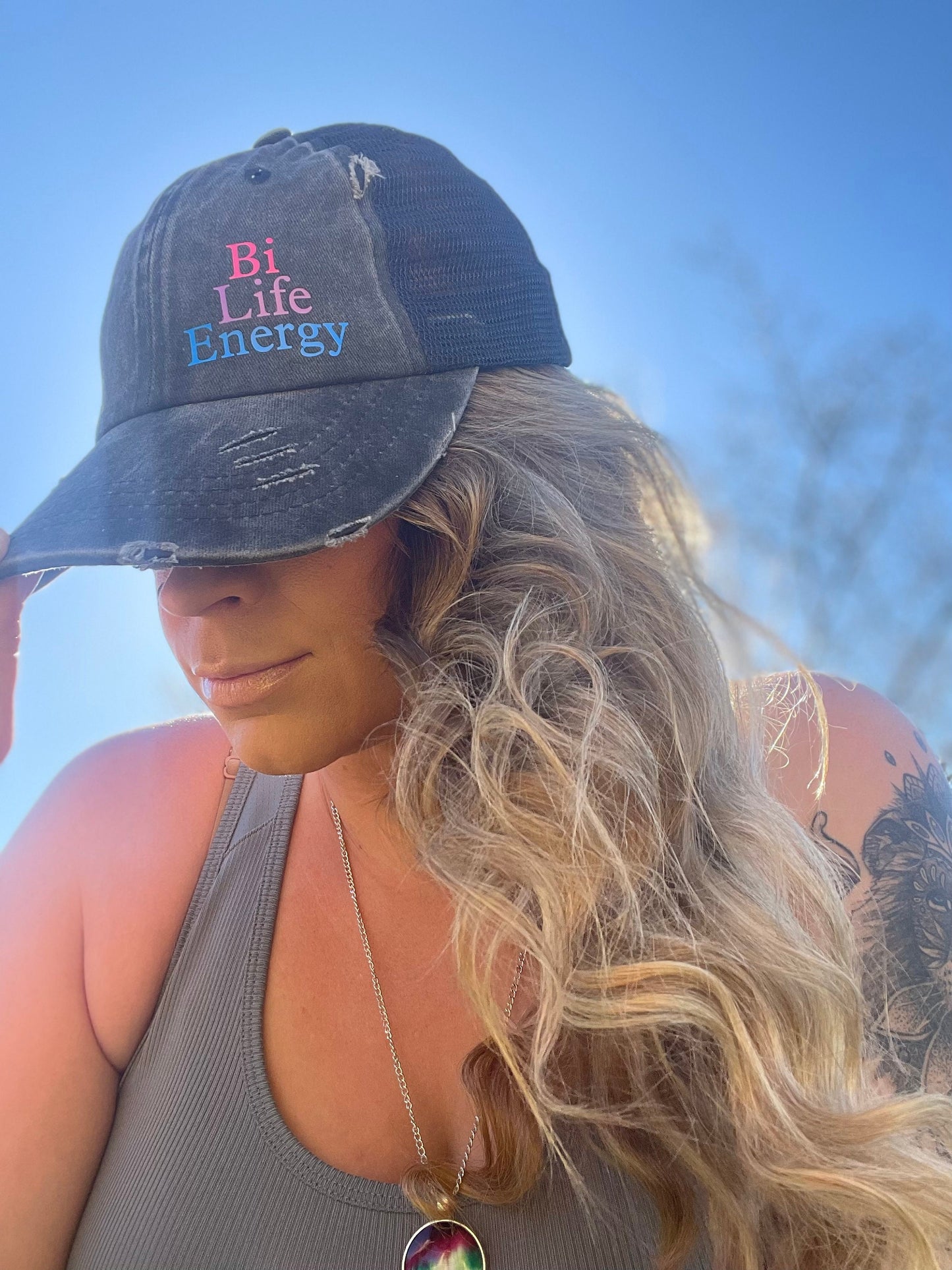 Bi Life Energy Hat / Married to a Guy Still Bi / Bi Pride / Bisexual Pride