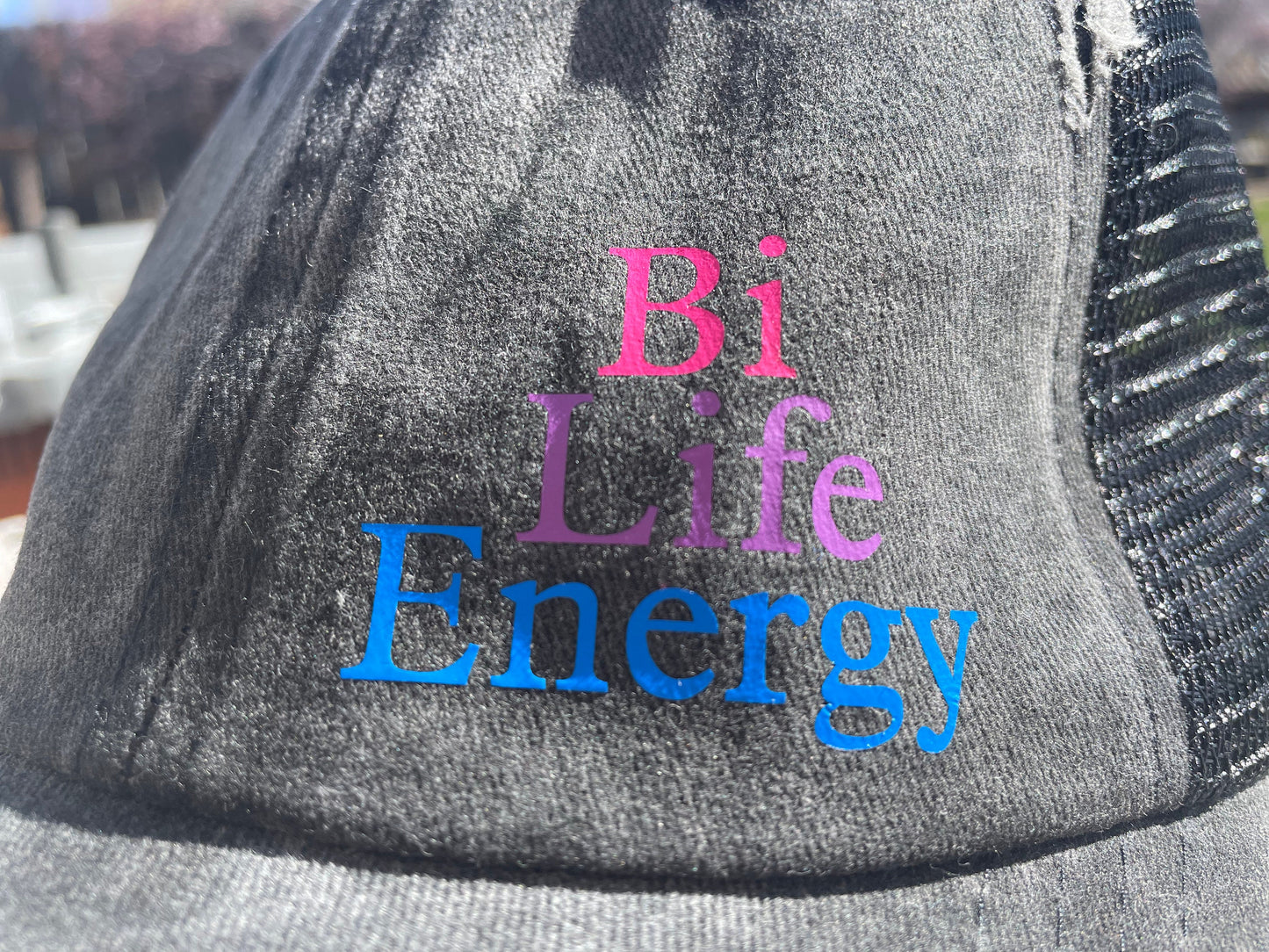 Bi Life Energy Hat / Married to a Guy Still Bi / Bi Pride / Bisexual Pride