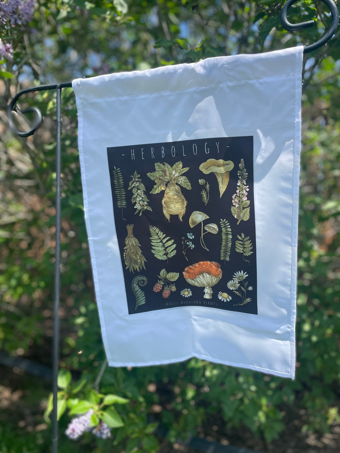 Wizard Garden Flag / Magic Woodland Plants Flag / Mandrake Flag / Wizard Flag