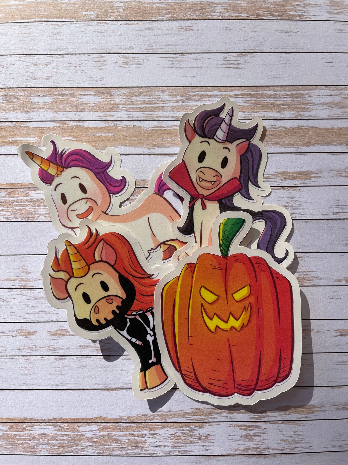 Halloween Unicorn Stickers / Unicorn Sticker Pack / 5 Pack of Stickers